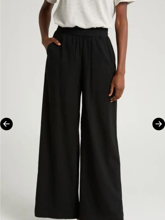 Marine Layer Pants - Marine Layer Black Wide-Leg Pull-On Pants
